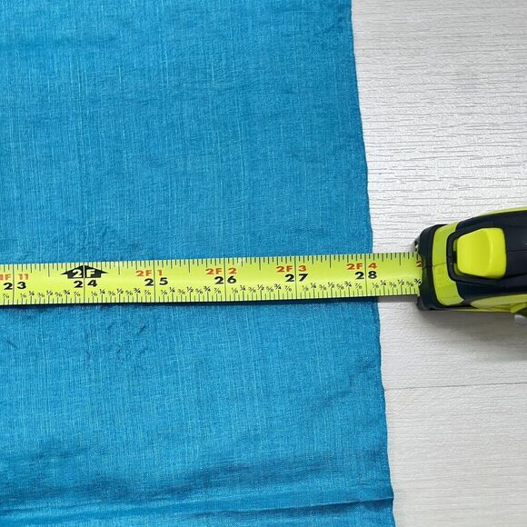 100% Silk Shawl Wrap Scarf Fringe Lightweight Blue Embroidered 28 in x 72 in - Picture 3 of 8